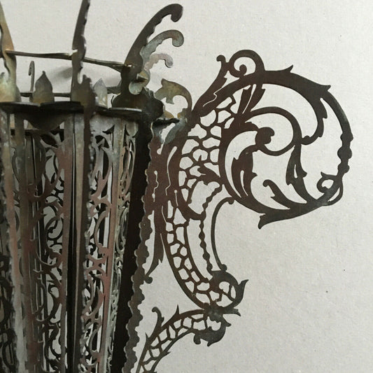 Pierced brass vase fully assembled without welding — masterpiece — 38 cm.