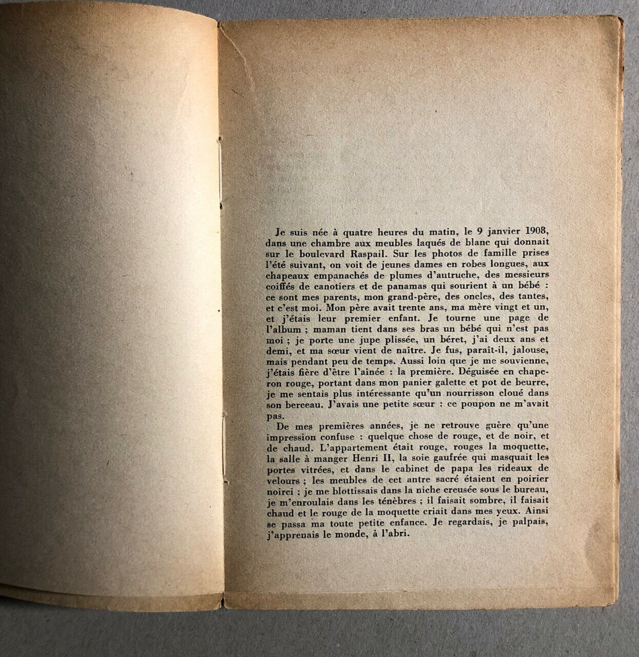 Simone de Beauvoir — Mémoires d'une jeune fille rangée — É. O. envoi autographe