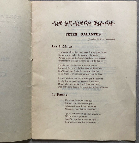 Cercle musical (Charles Domergue) — libretto Claude Debussy — Salle Gaveau — 1911.