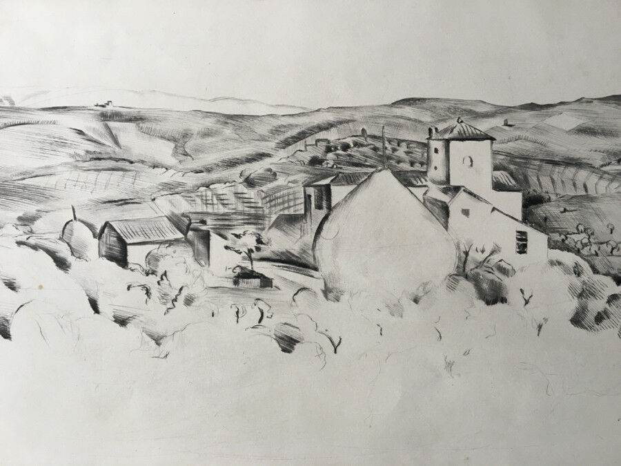 PIERRE GASTALLA - LA CAMPAGNE DE SIENNE - EAU-FORTE ORIGINALE N°35/45 - SIGNÉE.