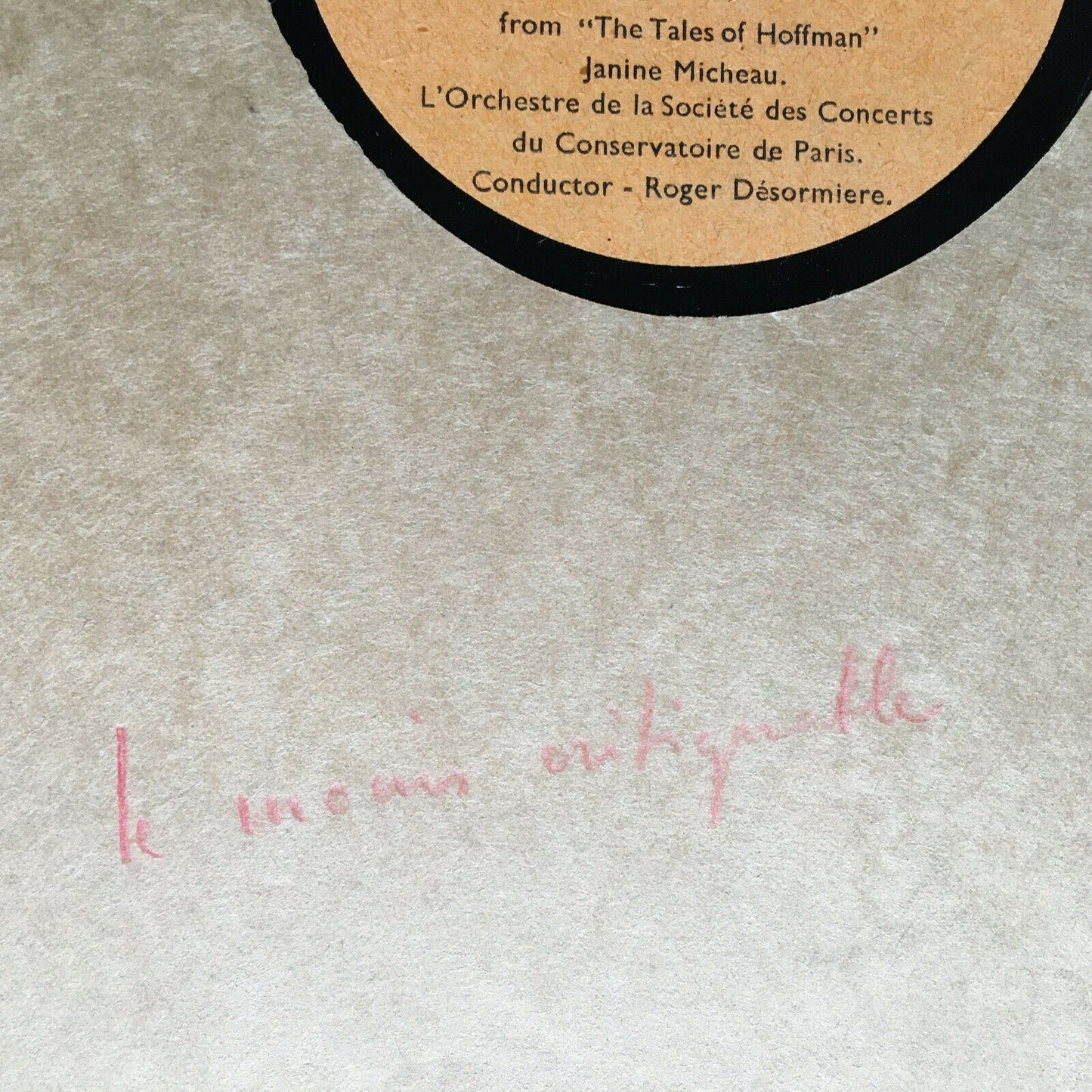 OFFENBACH — DOLL SONG — JANINE MICHEAU, DÉSORMIÈRE — 78 T SAMPLE LONDON FAR 31-2