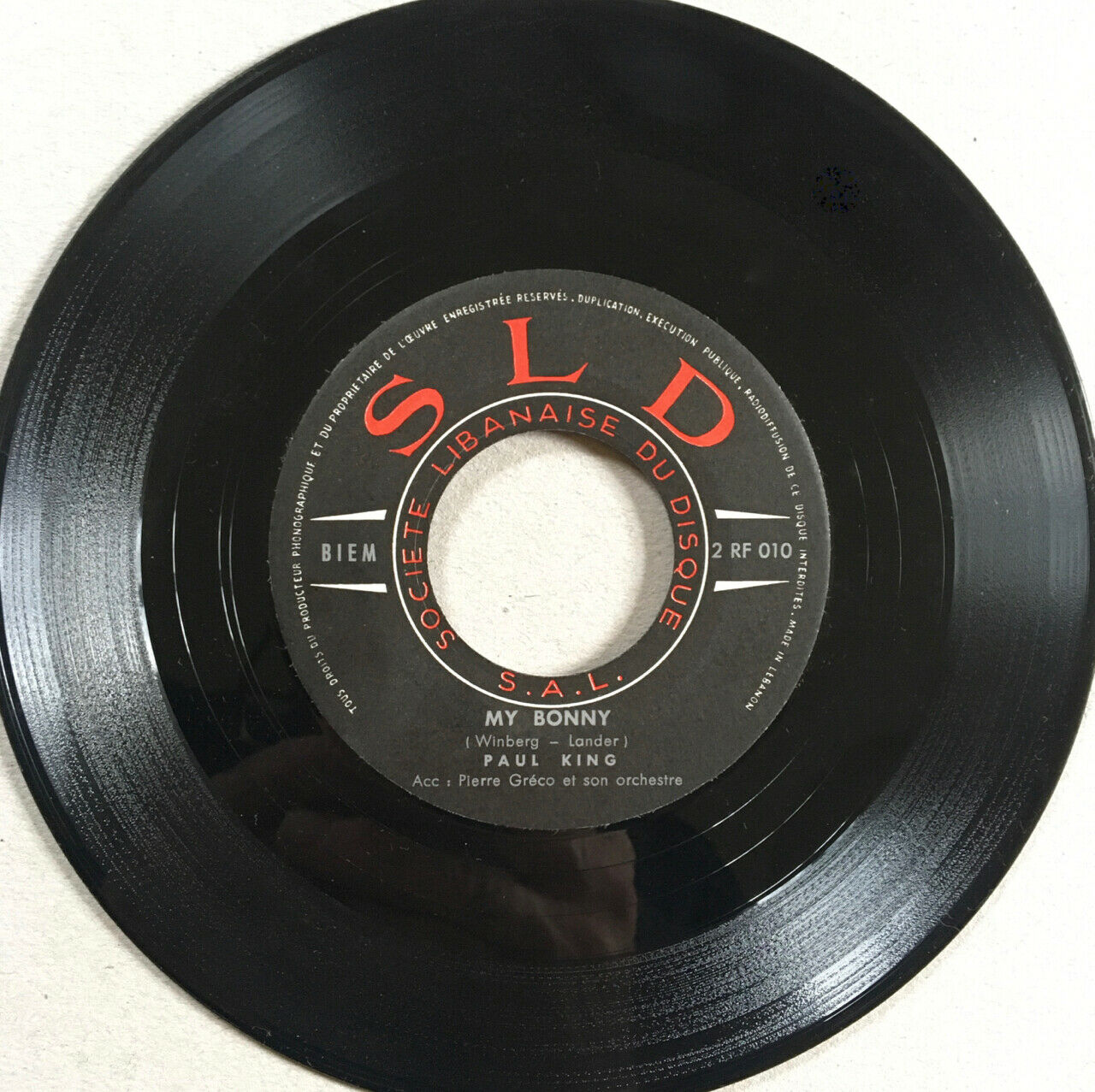 Paul King — I believe / My Bonny — rare 7" 45 rpm — S.L.D. RF 010 — Liban — 1964