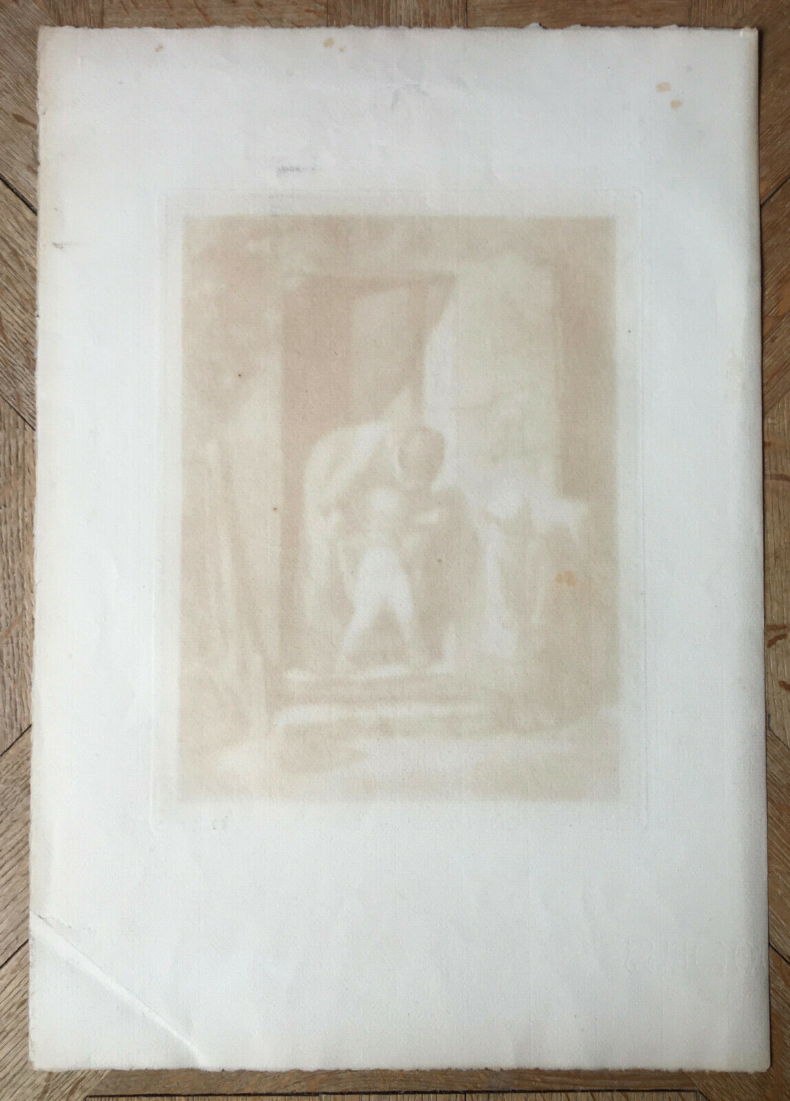 JEAN-FRANÇOIS MILLET - MATERNAL PRECAUTION - SIGNED ETCHING AND N° - 1905.