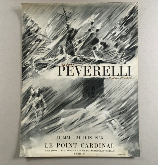 Peverelli — Signed exhibition poster — Jacomet — Le Point Cardinal — 1963.
