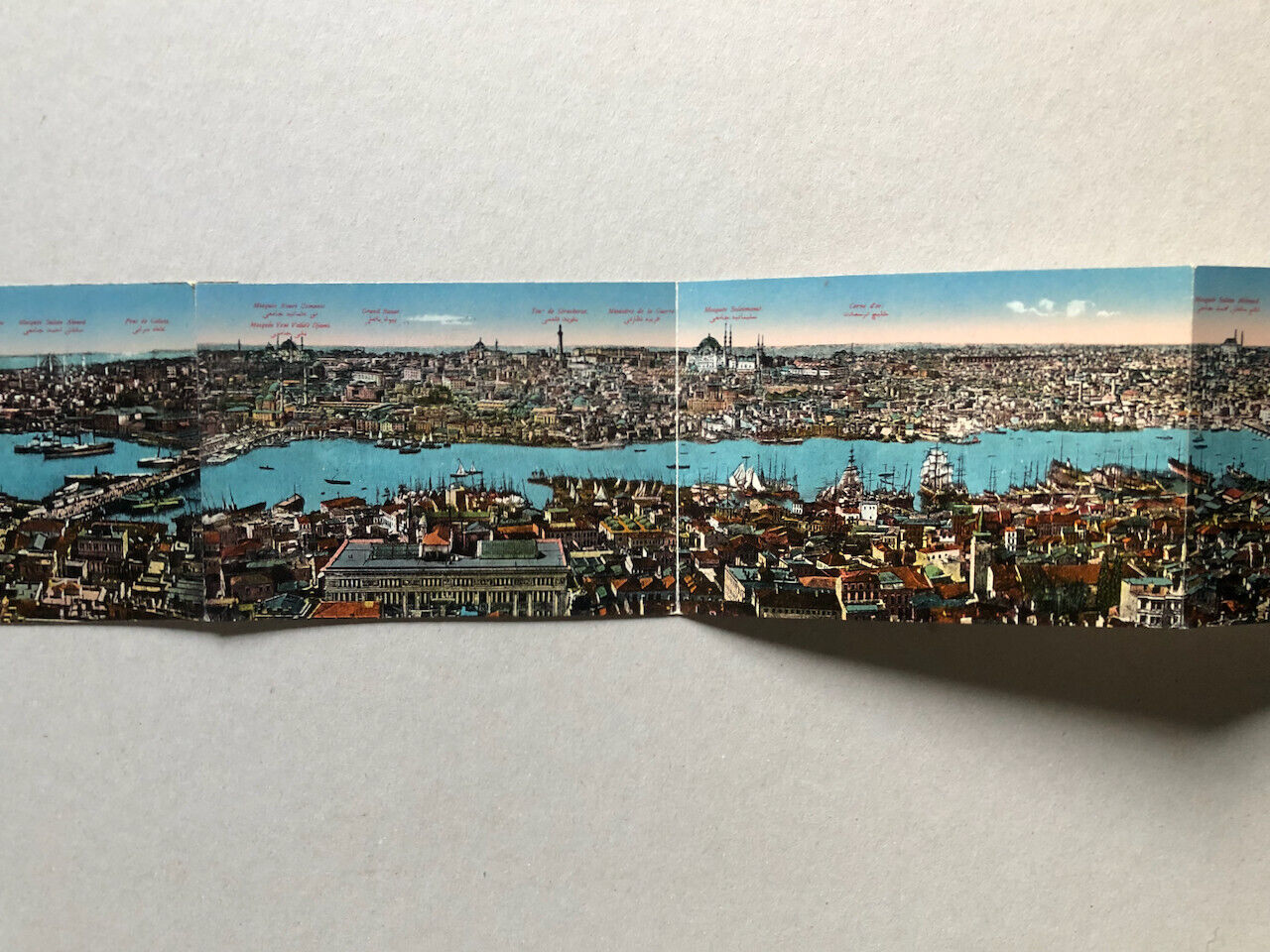 CPA — Souvenir de Constantinople — accordéon de 8 CPA — panorama Istanbul — 1920
