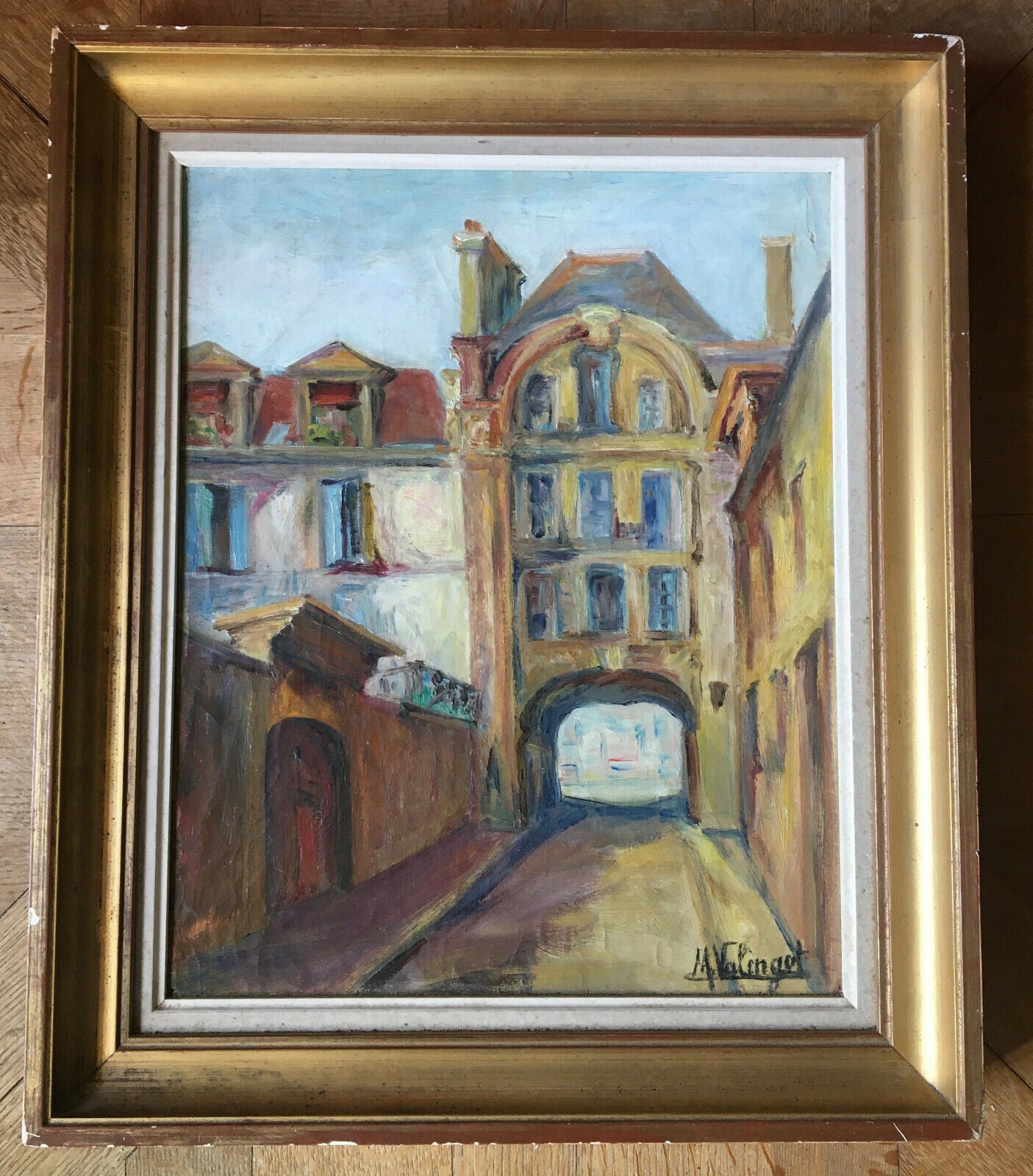 M. Valingot — la rue Bretonvilliers dans l'île saint-louis — hst signée.