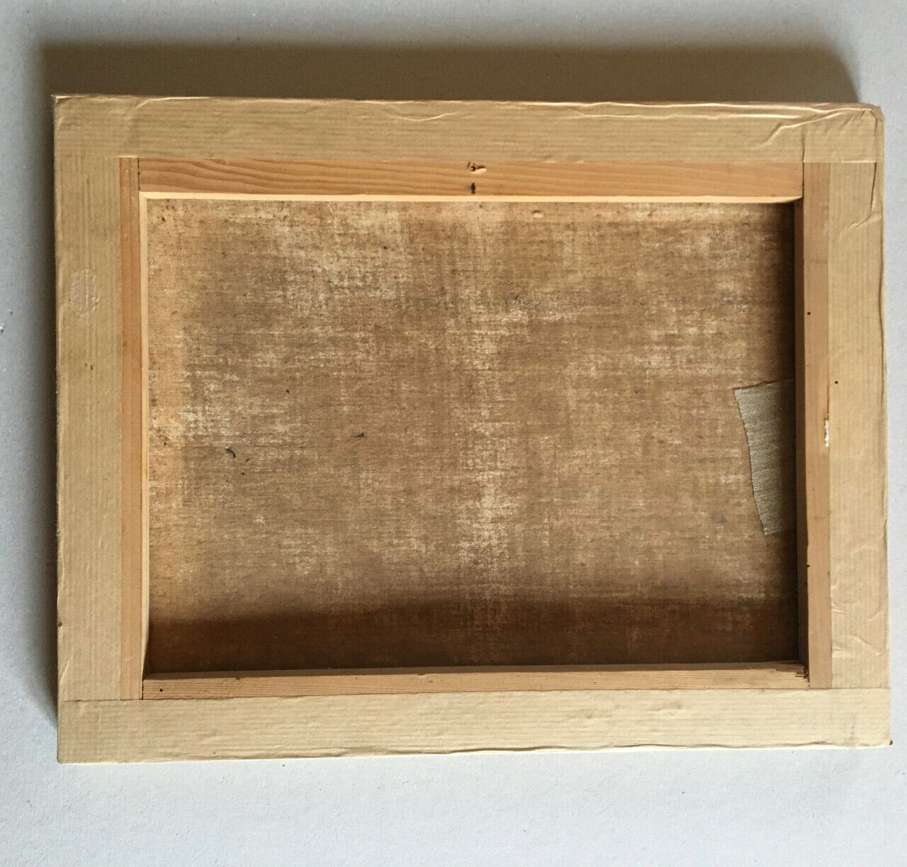 Farmyard with a cart — oil on canvas signed lower right — 35 x 27.5