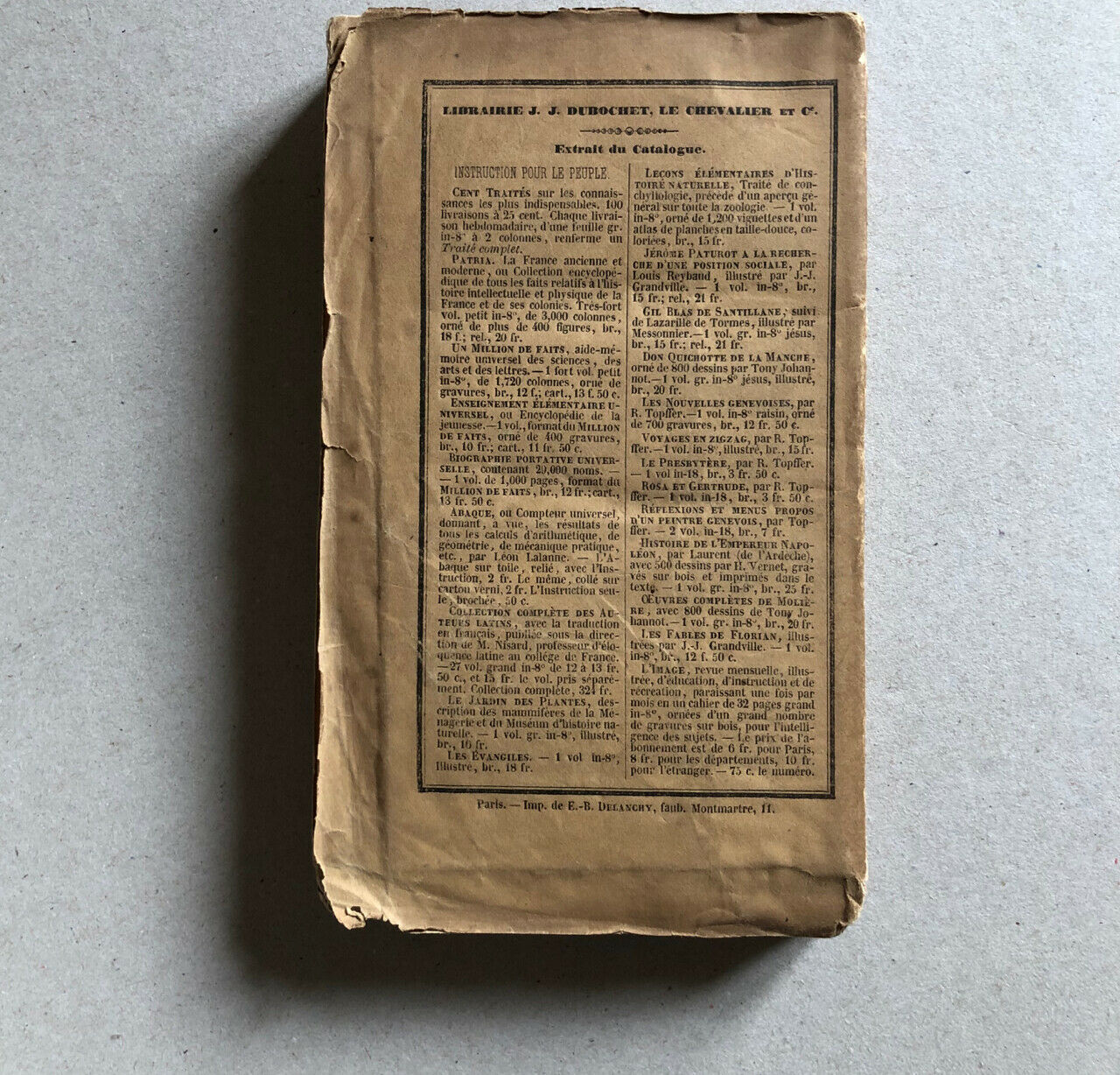 Departmental geography France — La Nièvre — folding map — Dubochet — 1847