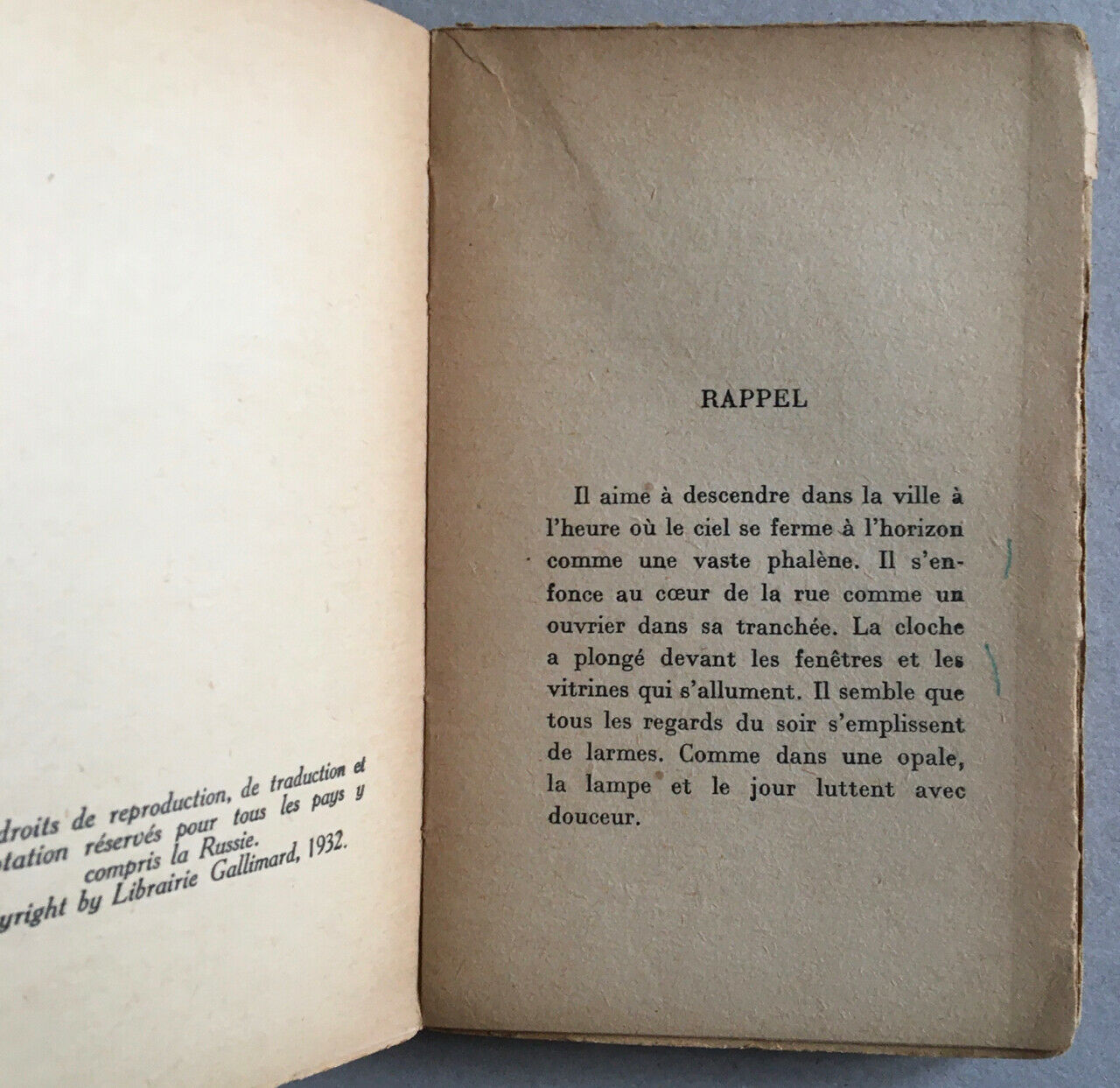 Léon Paul Fargue — D'après Paris — service de presse & envoi — Gallimard — 1932
