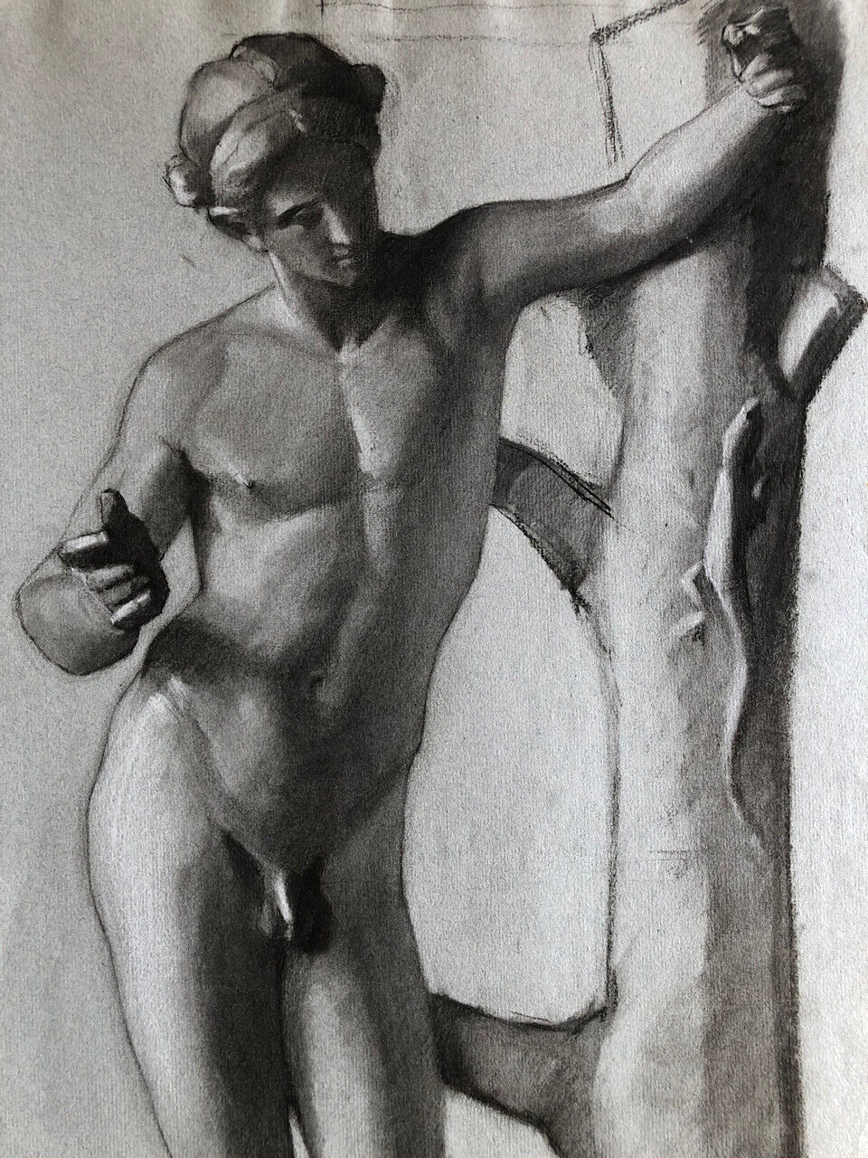 Apollo Sauroctone — charcoal on paper monogrammed and dated 1901 — 62 x 47 cm.