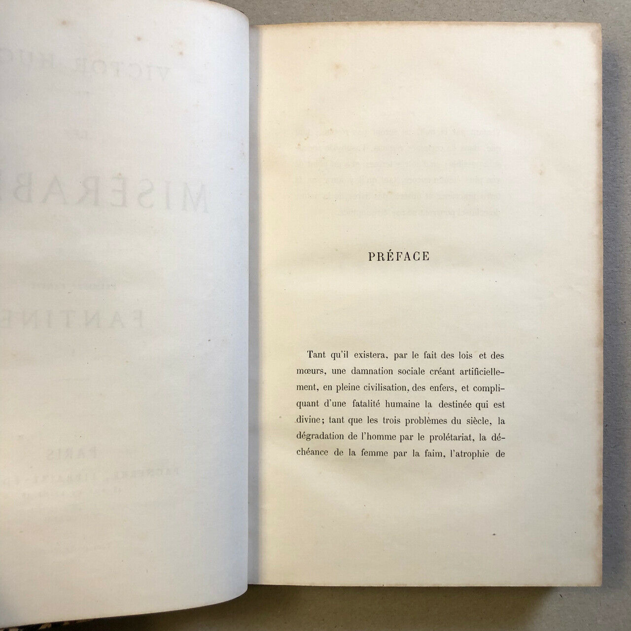 Victor Hugo — Les Misérables — édition originale — 10 vol. — Pagnerre — 1862.