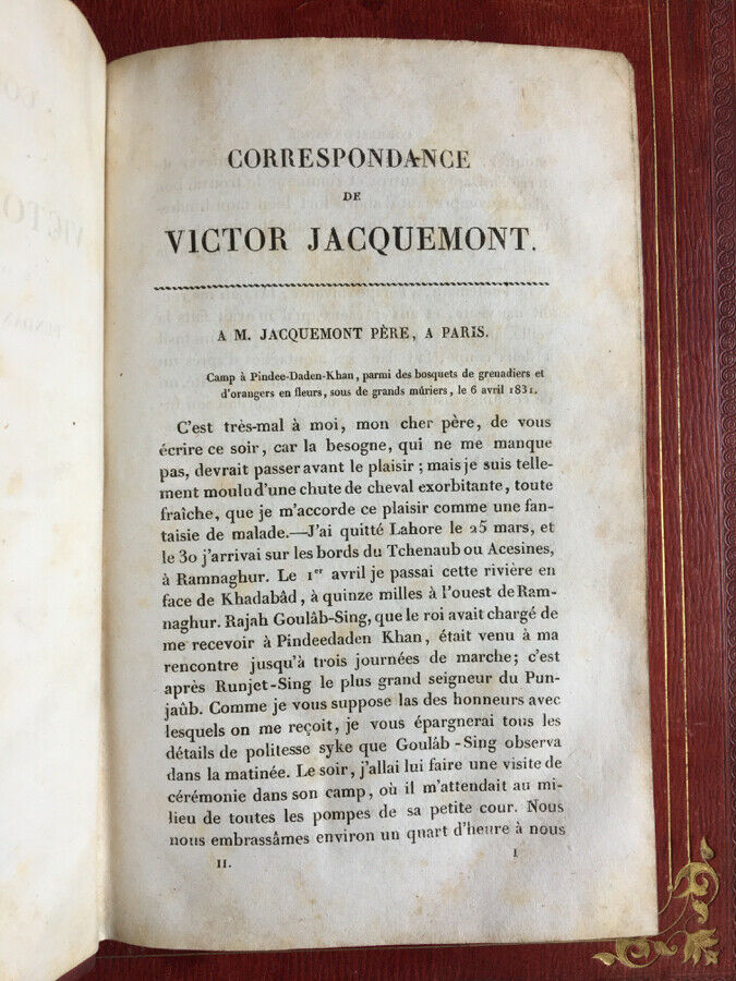 JACQUEMONT - VOYAGE DANS L'INDE - 2 VOL.- É.O. - GRANDE CARTE - FOURNIER - 1833