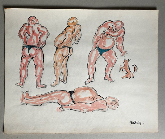 André Mantelet-Martel — 2 paysages — fusain & aquarelle sur papier signés — 1931