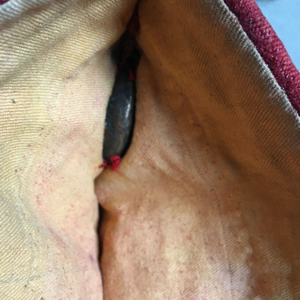 Ritual gourd (Cha-Bum) of "geshe" for ablutions — Tibet — bronze & fabric