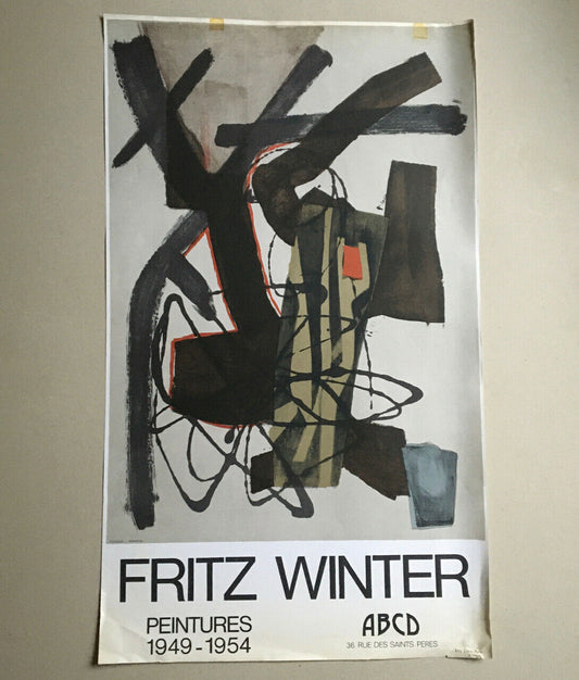 Fritz Winter — Exhibition poster at ABCD gallery — 50 x 84.5 cm — 1975