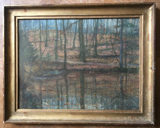 JULES TASQUIN (1872-1912) - SOUS-BOIS AUTOMNAL - AQUARELLE SUR PAPIER SIGNÉE.