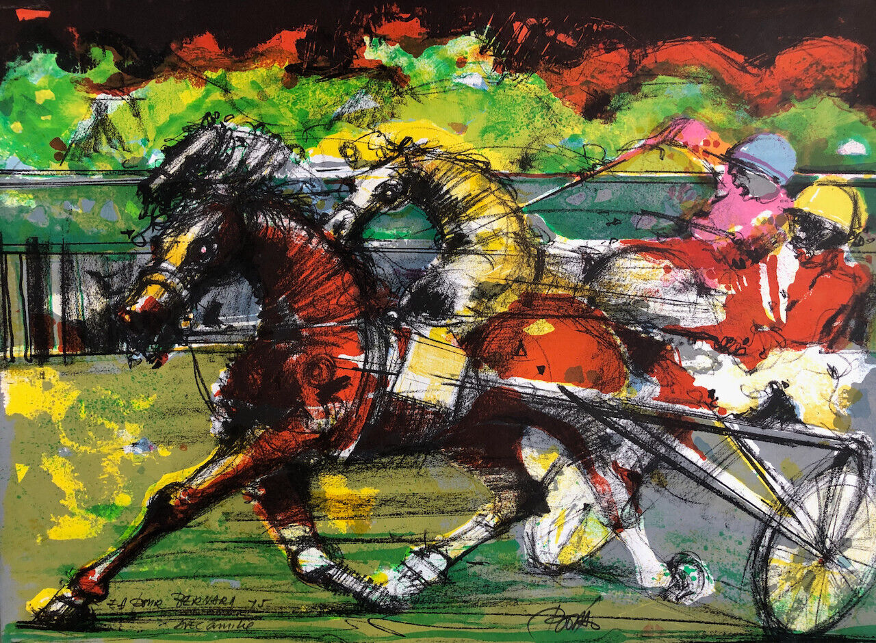Jordi Bonàs (1937-2017) — Les Trotteurs — Lithographie signée — EA — 54 x 74 cm.