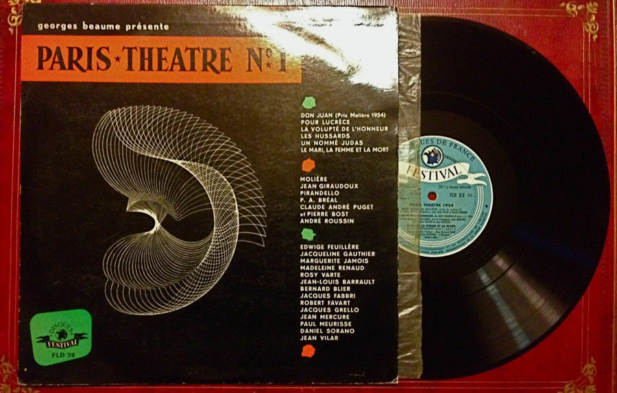 PARIS-THEATRE N° 1 JEAN VILAR - RARE 33 LP - FESTIVAL FLD 52 - 1956.