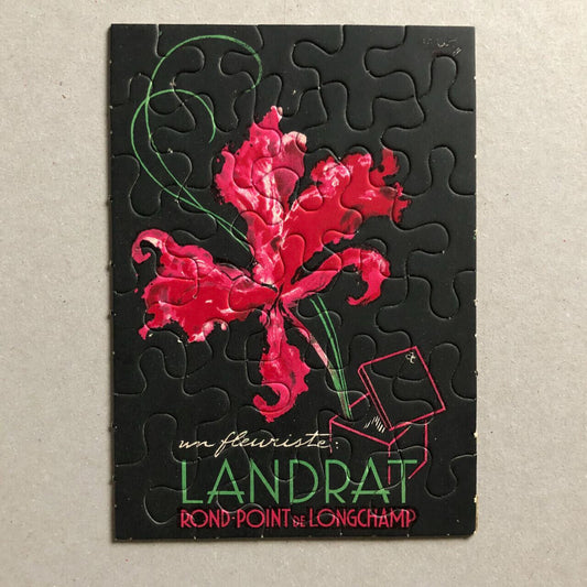 Landrat fleuriste à Passy — Puzzle publicitaire — Sérigraphie — années 50.