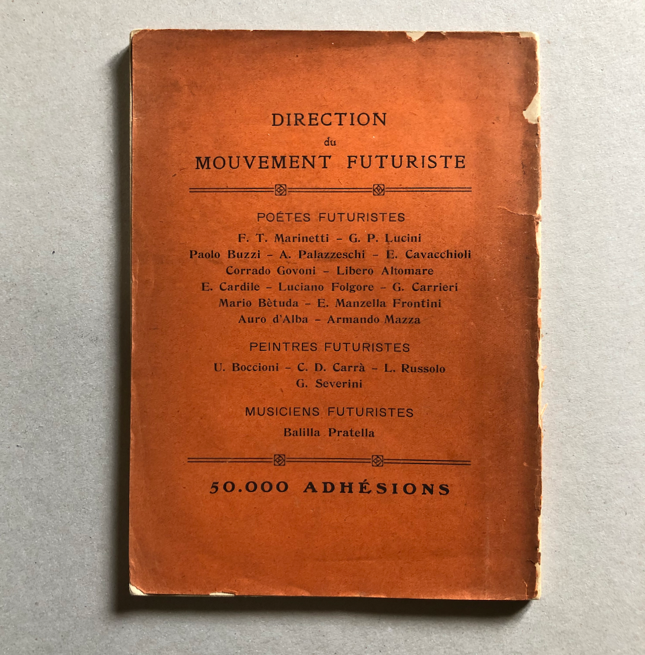 Filippo Tommaso Marinetti — La Bataille de Tripoli — e.o. — Ed. Futuriste — 1912