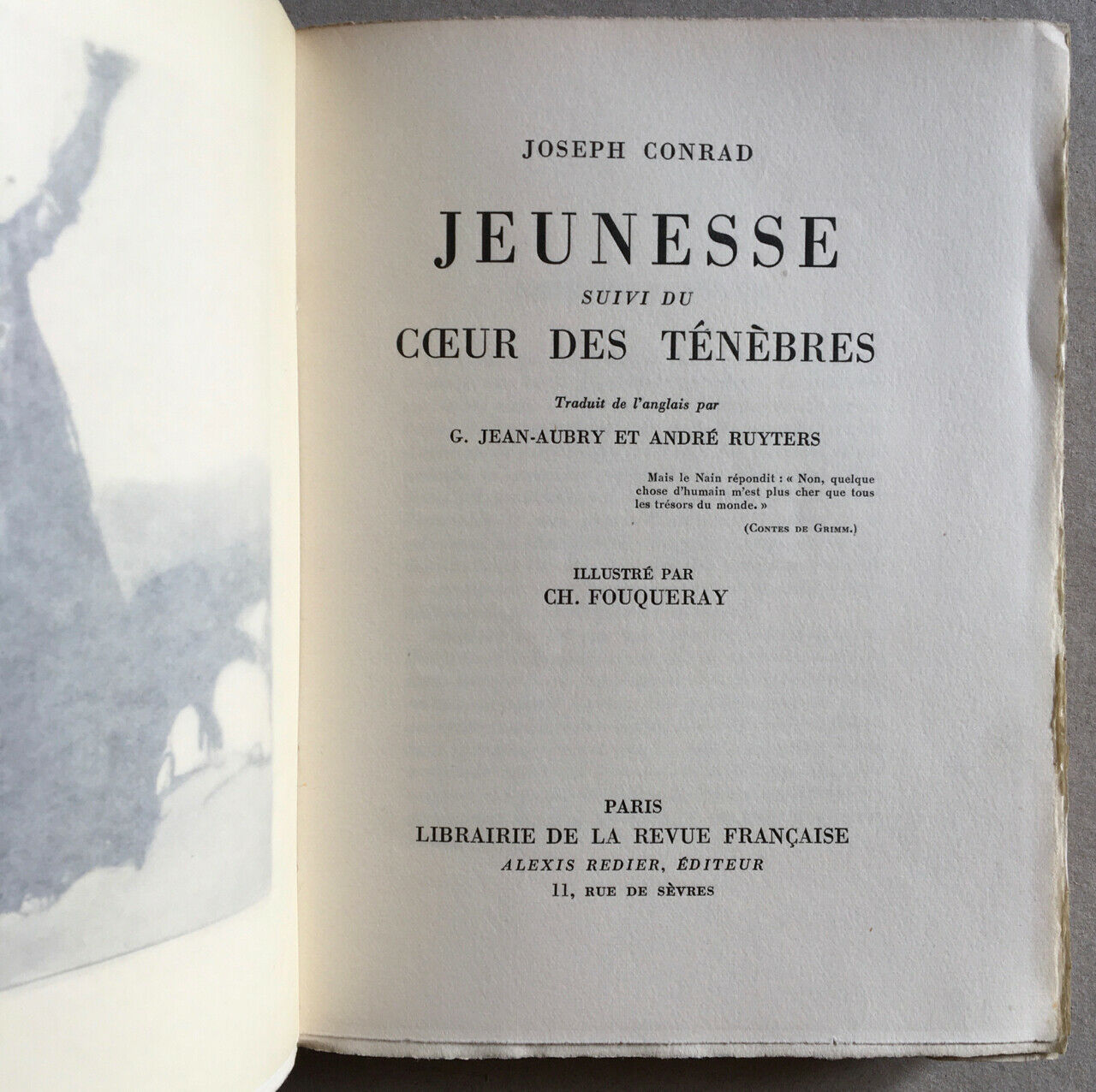 Joseph Conrad — Jeunesse — ill. Ch. Fouqueray — ex. n°/vélin — Redier — 1930.