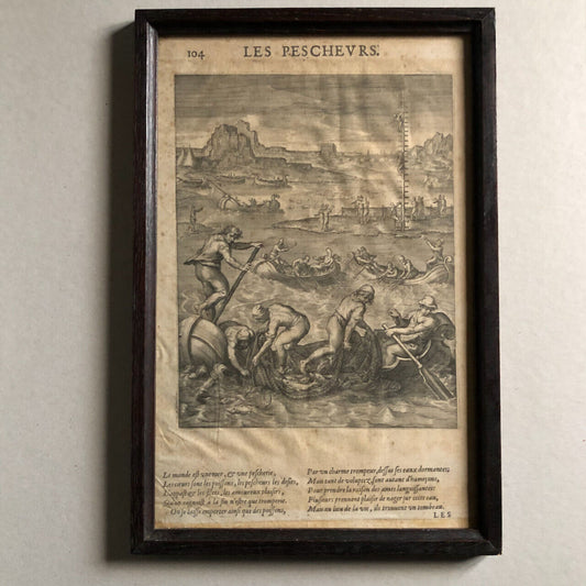 D'après Antoine Caron — Les Pescheurs — gravure en taille douce — 30x20 — 1637