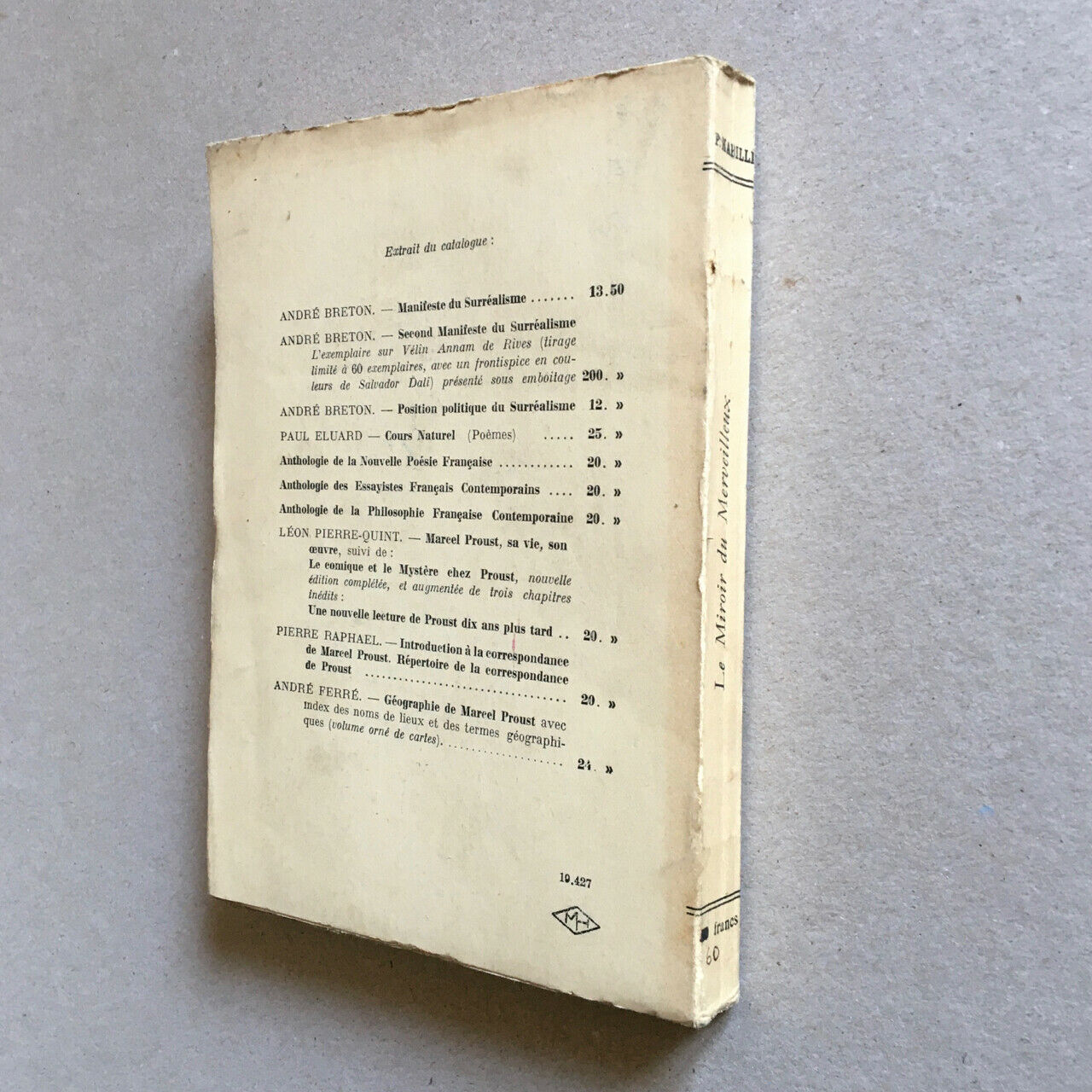 Pierre Mabille — Le Miroir du merveilleux — ill. Masson — É.O. — Sagittaire 1940