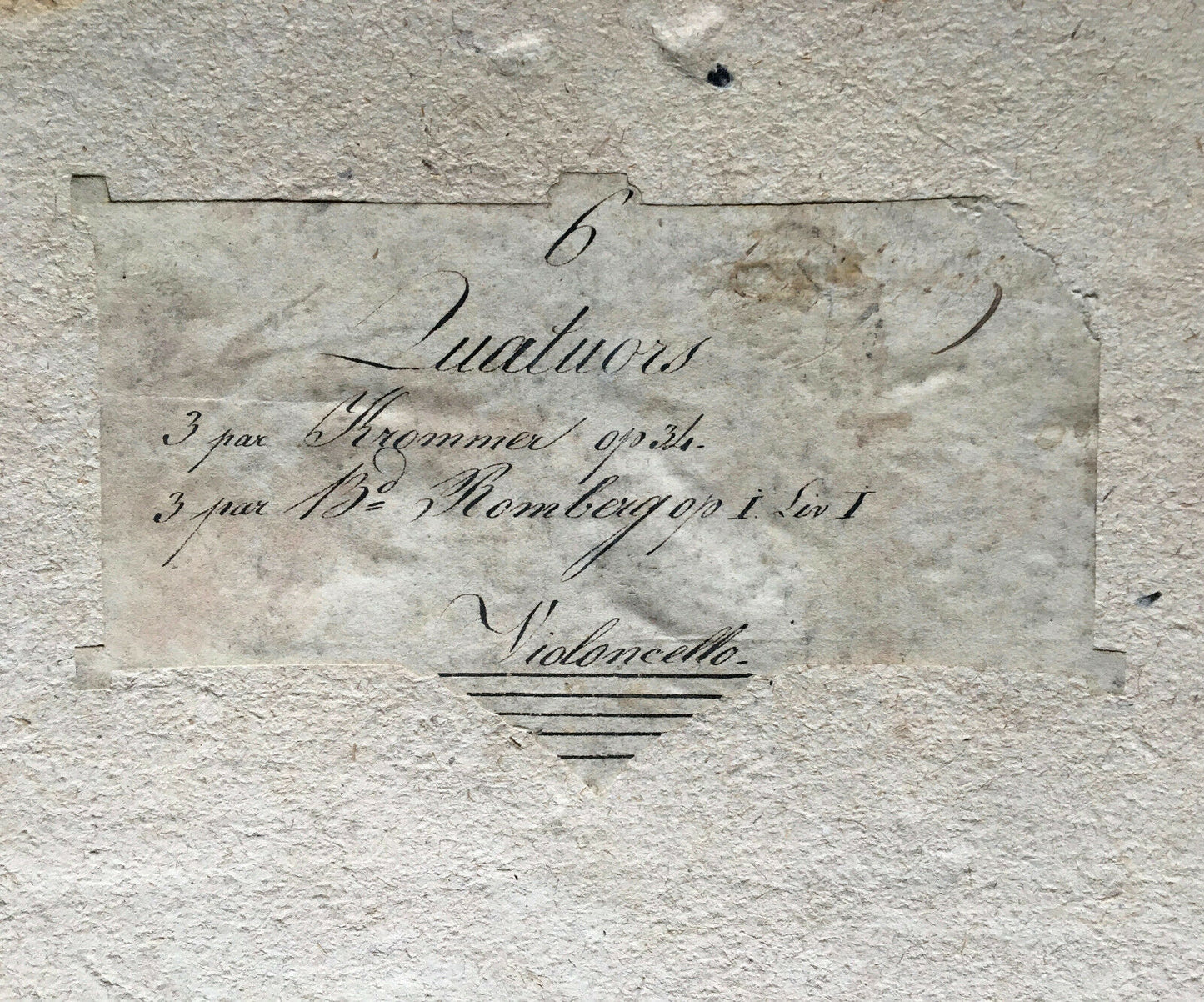 KROMMER / ROMBERG - SIX QUATUORS POUR VIOLONCELLE - SIEBER PÈRE - circa 1800.