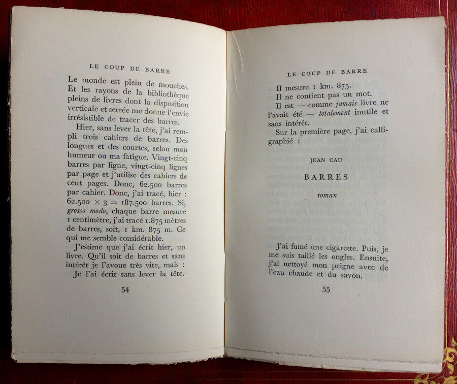 JEAN CAU - LE COUP DE BARRE - ÉDITION ORIGINALE - N° 27/43 - GALLIMARD - 1950.