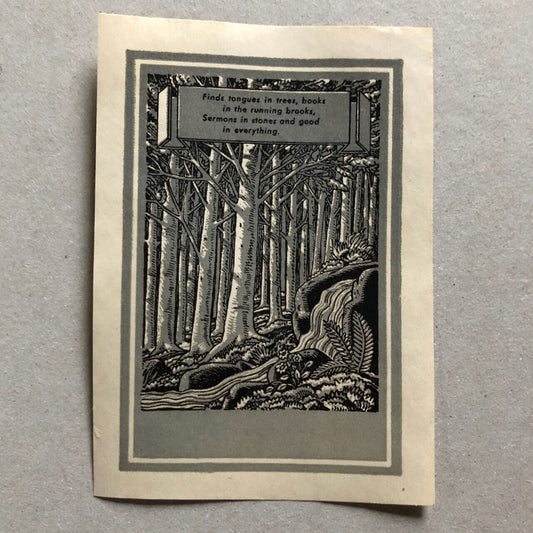 Norman Rockwell — Ex-libris - Bookplate — Find tongues in trees, … — Antioch.