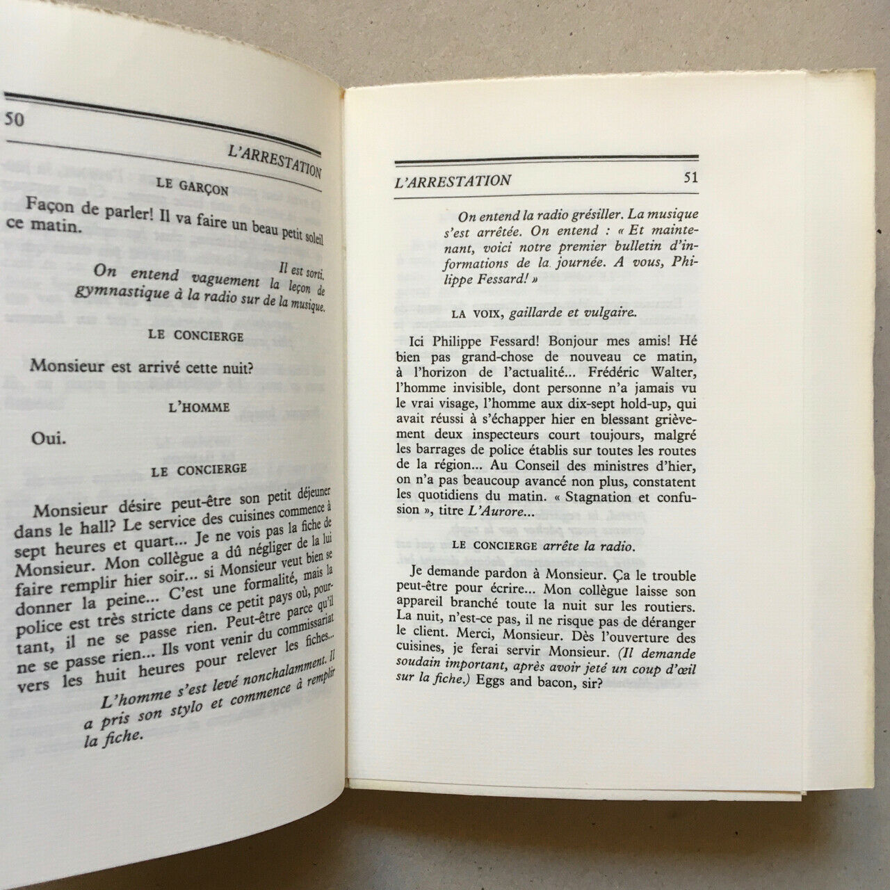 Jean Anouilh — L'Arrestation — É.O. sur Hollande n°/ 77 — La Table ronde — 1975.