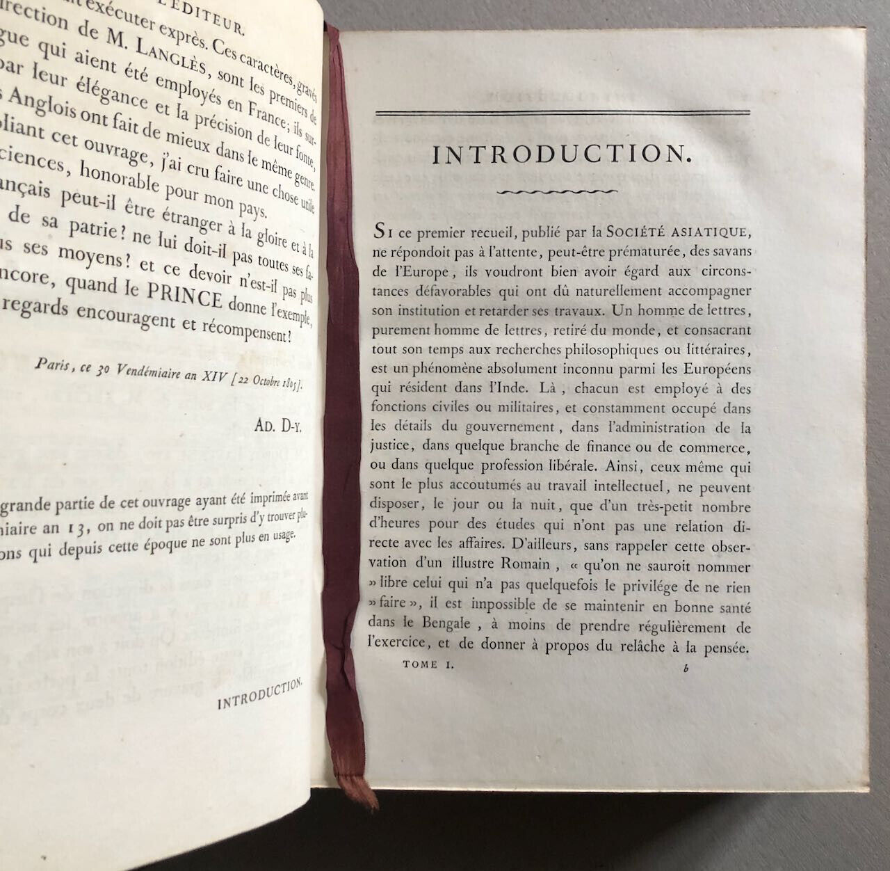 Labaume (trad.), Cuvier, Lamarck — Recherches asiatiques - Bengale — é.o. — 1805