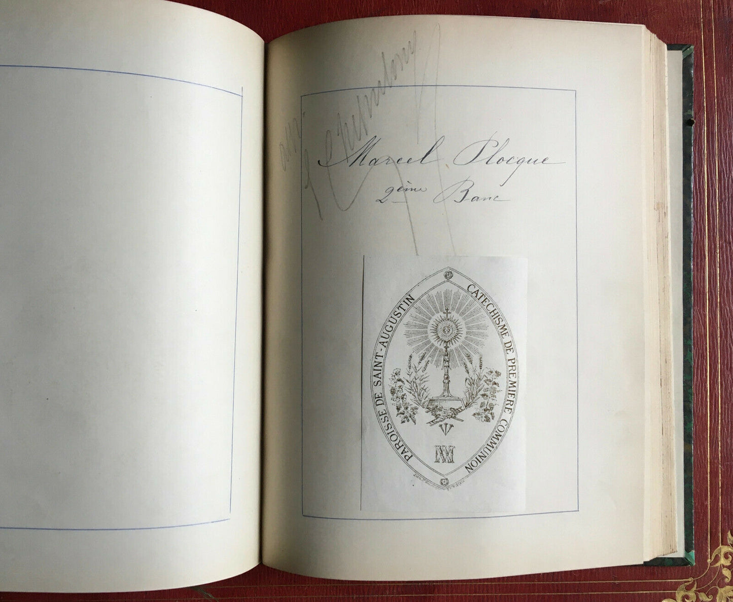 MARCEL PLOCQUE — CATÉCHISME — PAROISSE DE SAINT-AUGUSTIN — MANUSCRIT — 1891.