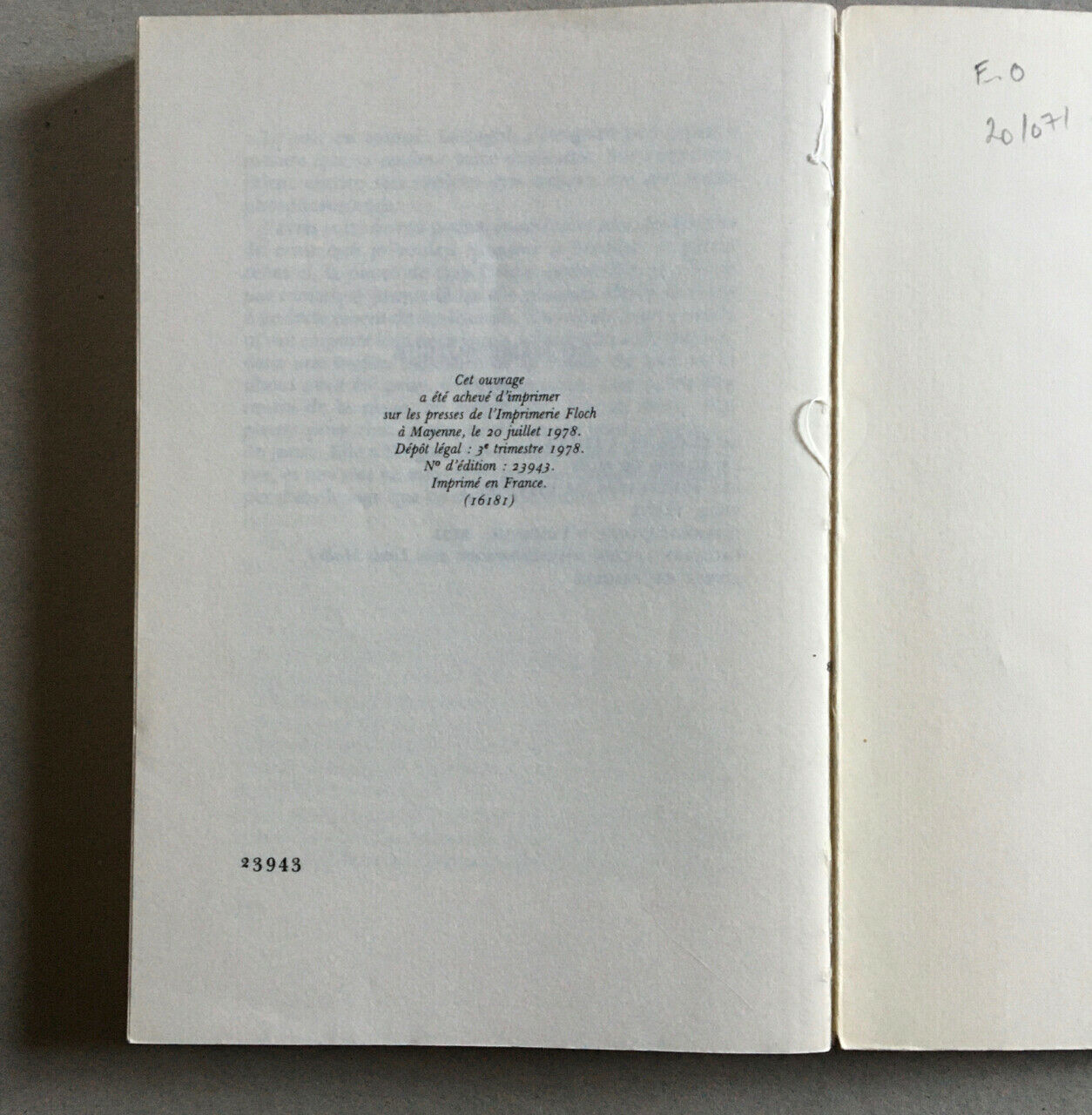 Patrick Modiano — Rue des boutiques obscures — É.O. — Gallimard — 20.07.1978.