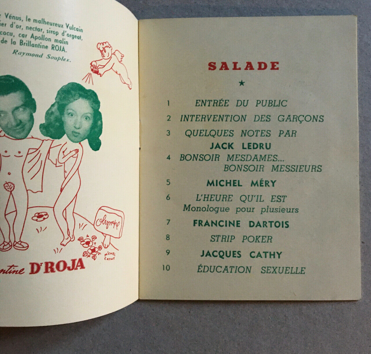 Romain Galant & Robert Rocca — La Tomate — theater-cabaret program — 1950.