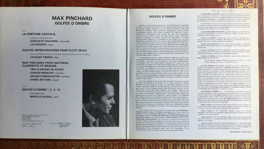MAX PINCHARD - GOLFES D'OMBRE - LP 33 TOURS - AQUARIUS - CANF - M 10 053 - 1978.