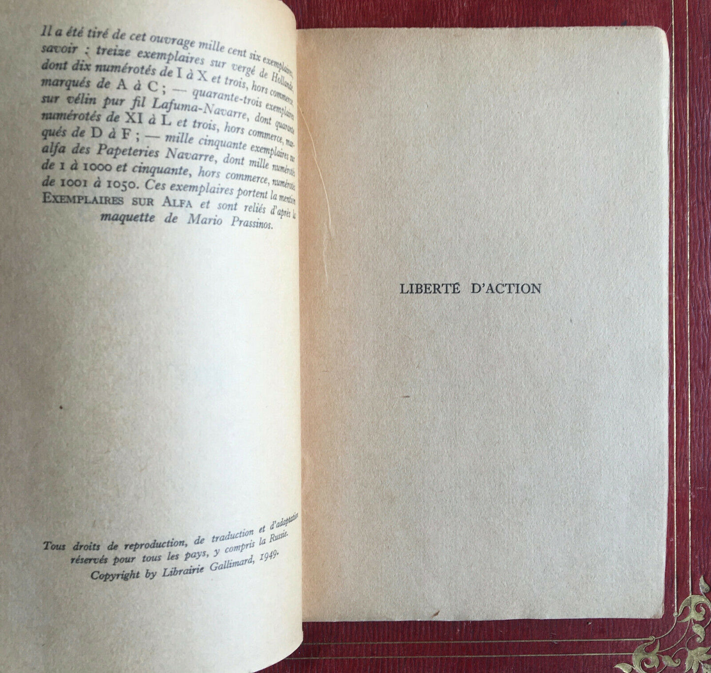 HENRI MICHAUX - LA VIE DANS LES PLIS - É.O. - SERVICE PRESSE - GALLIMARD - 1949.