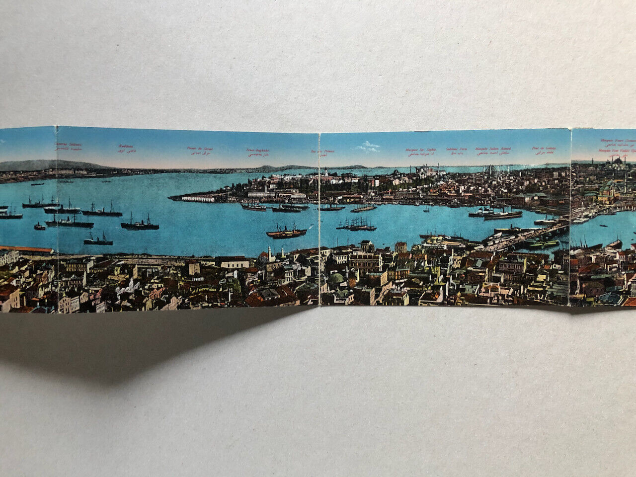 CPA — Souvenir de Constantinople — accordéon de 8 CPA — panorama Istanbul — 1920