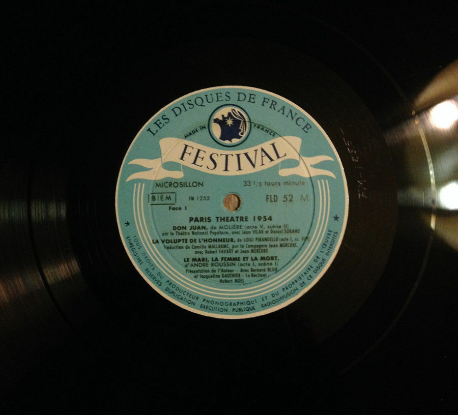 PARIS-THEATRE N° 1 JEAN VILAR - RARE 33 LP - FESTIVAL FLD 52 - 1956.