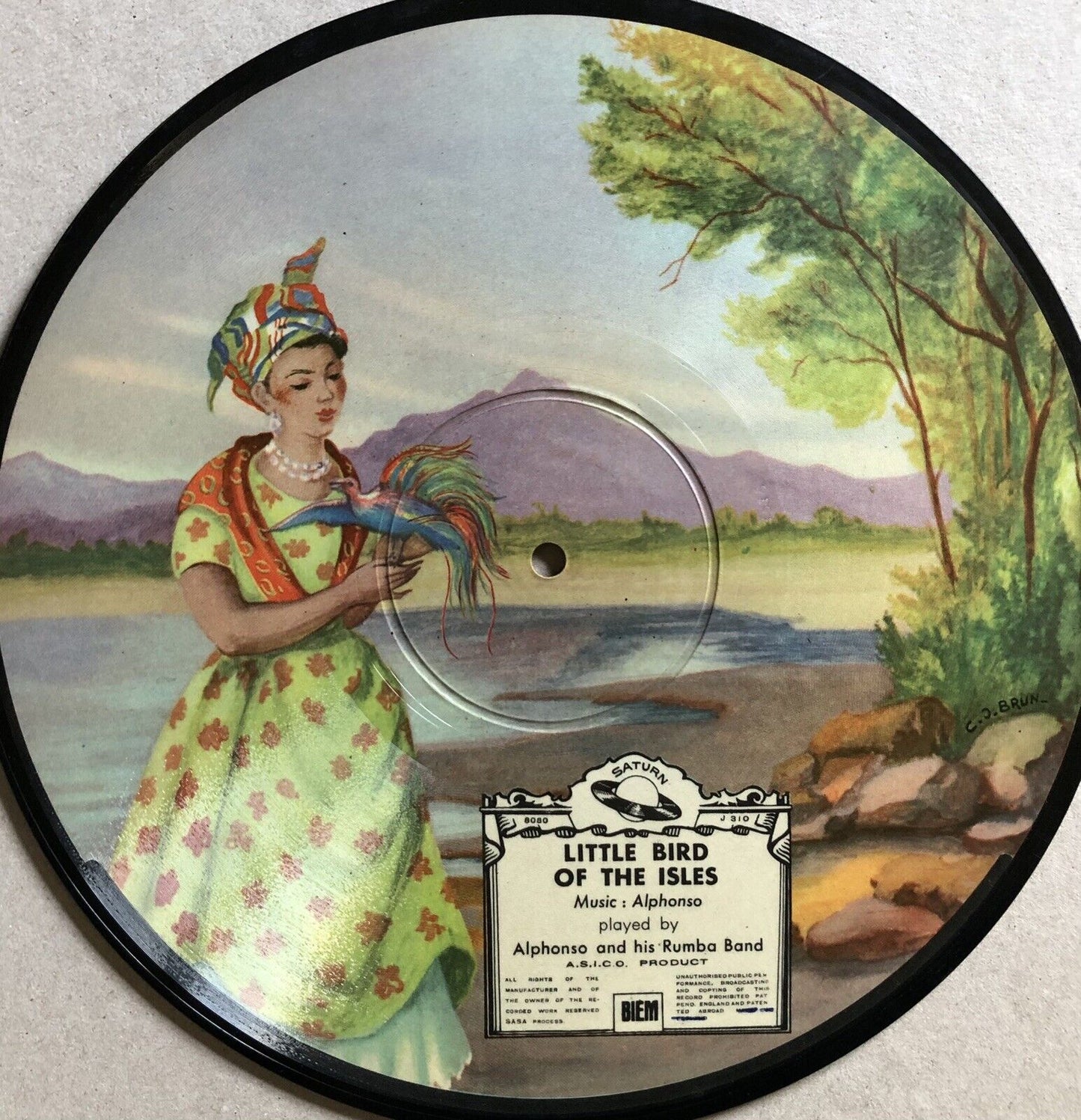 Alphonso and his rumba band — Picture disc — Brun/ Crépin— Saturne J310 — 78 rpm