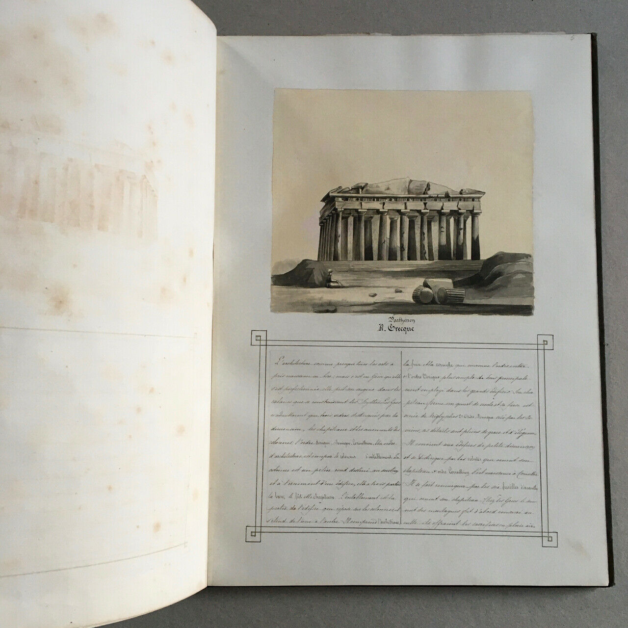 Album d'aquarelles d'architecture, œuvre d'une jeune aristocrate belge — c. 1850
