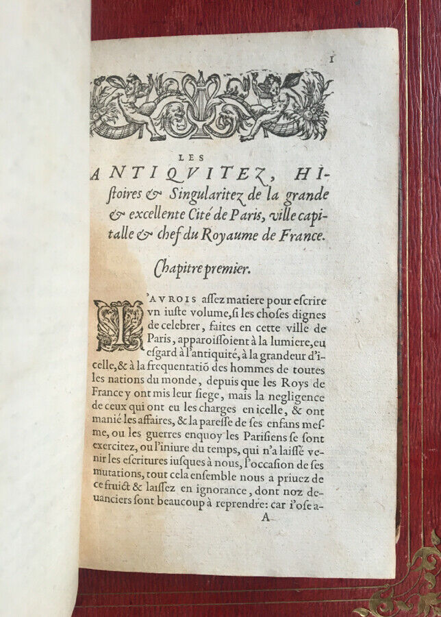 G. CORROZET - LES ANTIQUITÉS CHRONIQUES ET SINGULARITÉS DE PARIS - BONFONS 1586