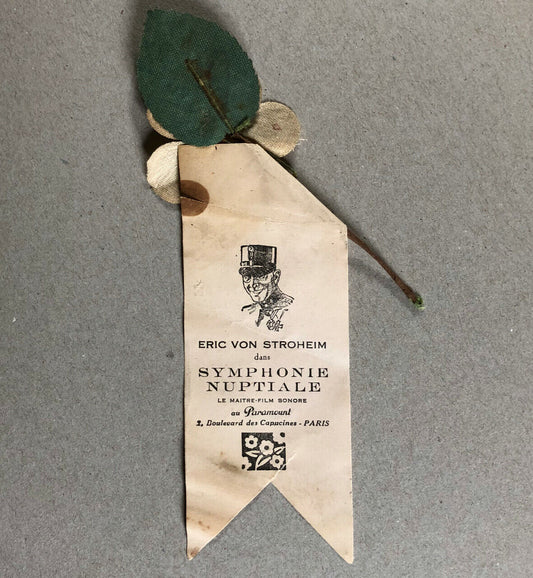 Erich von Stroheim — Bridal Symphony — promotional item, program — 1929.