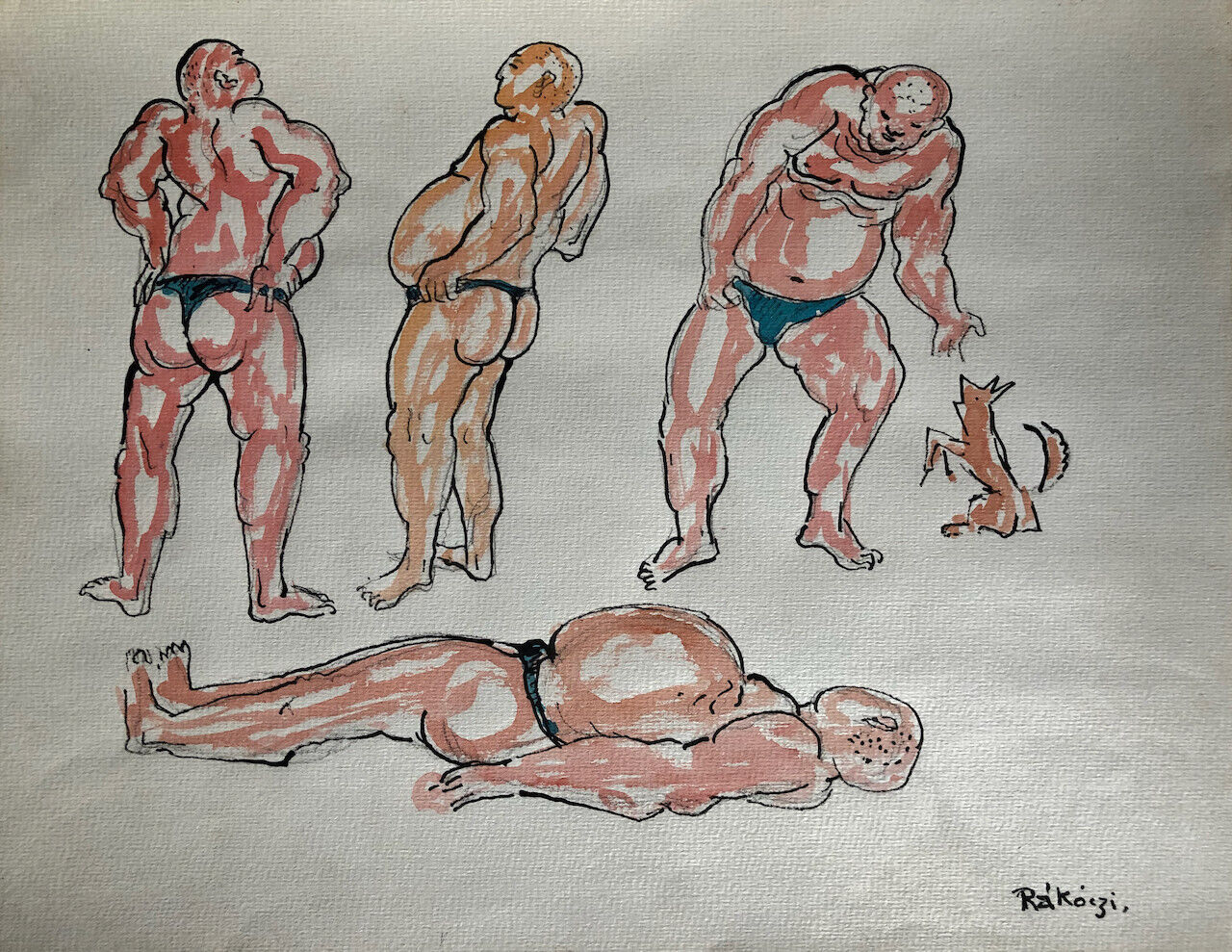André Mantelet-Martel — 2 paysages — fusain & aquarelle sur papier signés — 1931