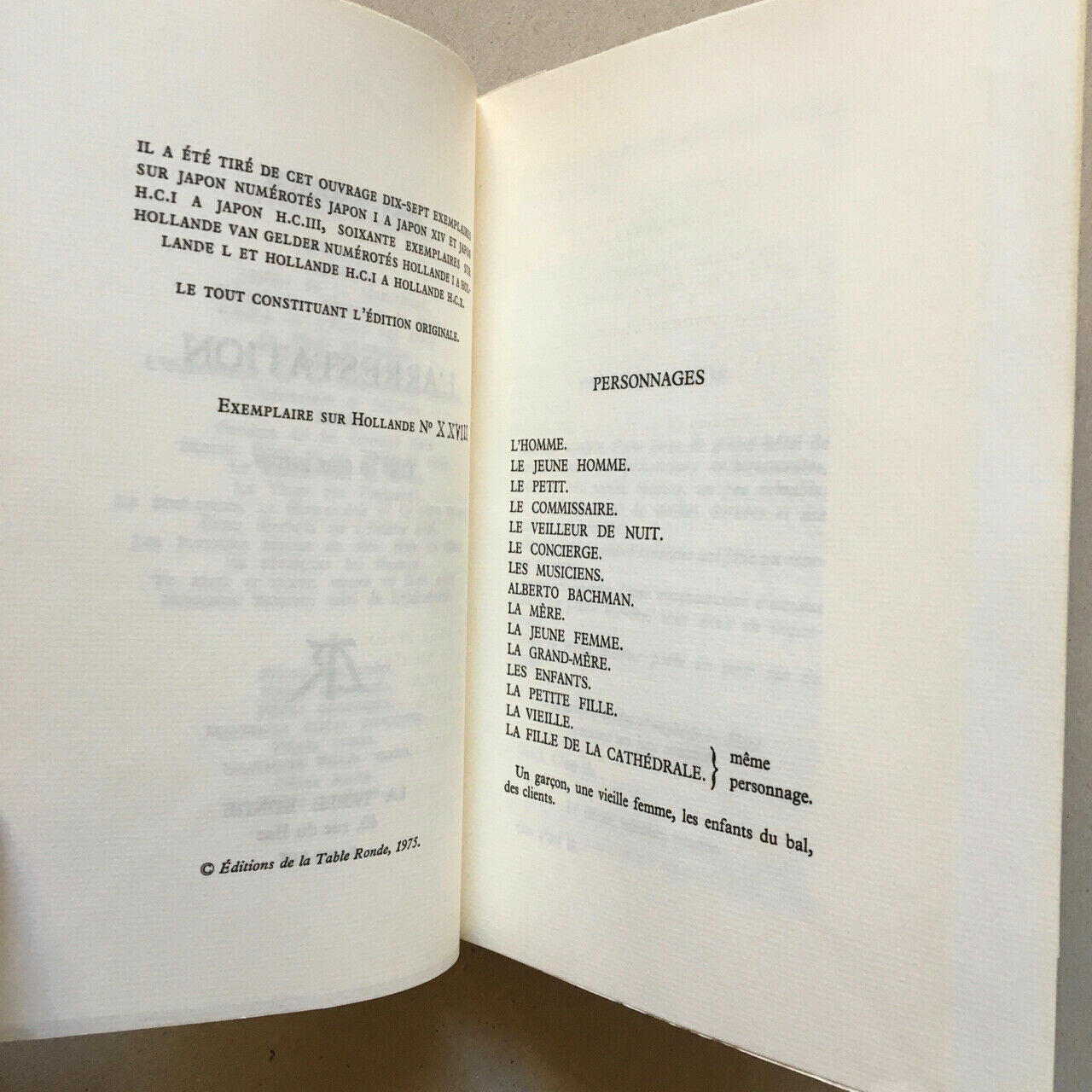Jean Anouilh — L'Arrestation — É.O. sur Hollande n°/ 77 — La Table ronde — 1975.