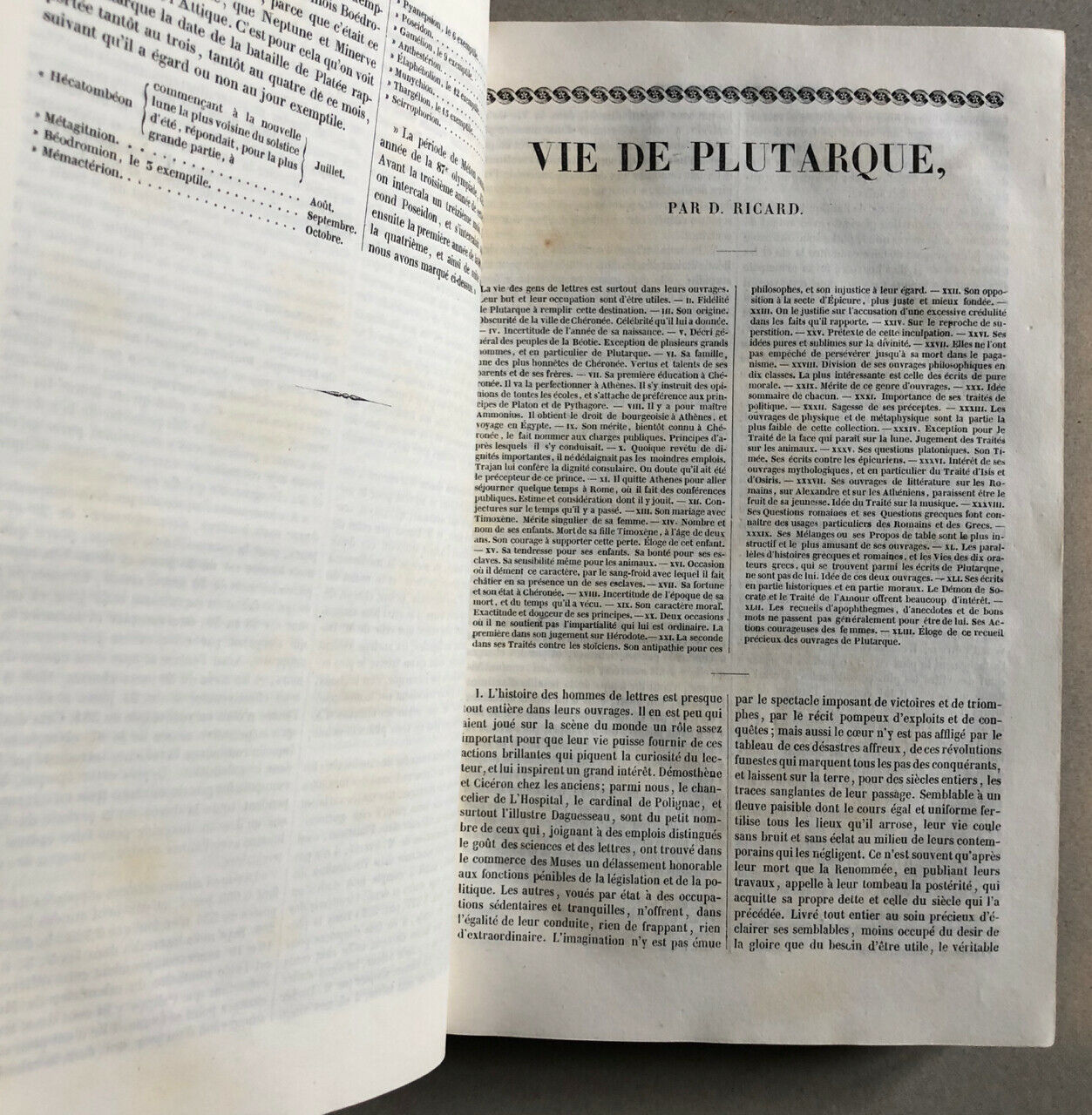 Plutarque — Vies des hommes illustres — trad. Ricard — 20 pl. h.t. — Furne —1838