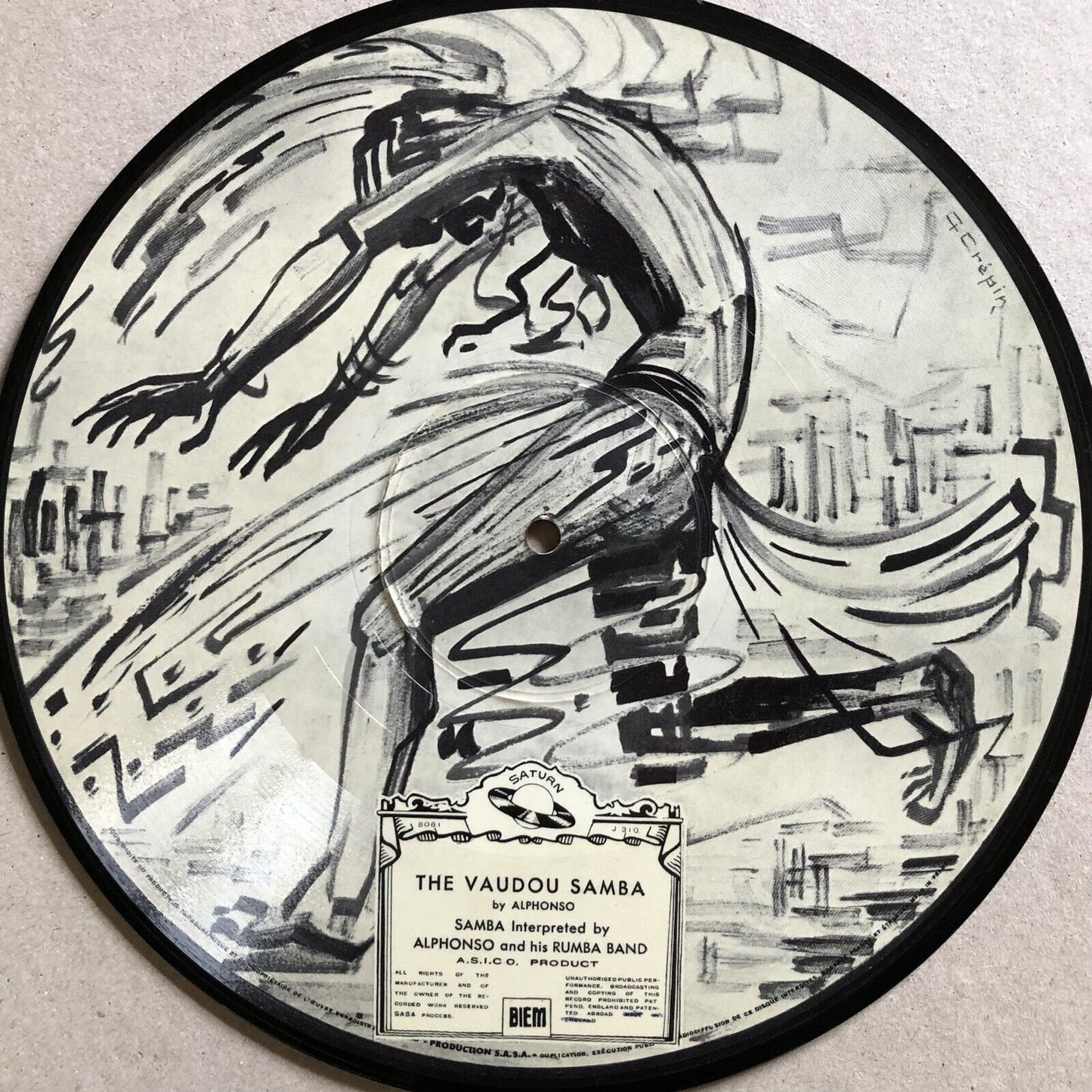 Alphonso and his rumba band — Picture disc — Brun/ Crépin— Saturne J310 — 78 rpm