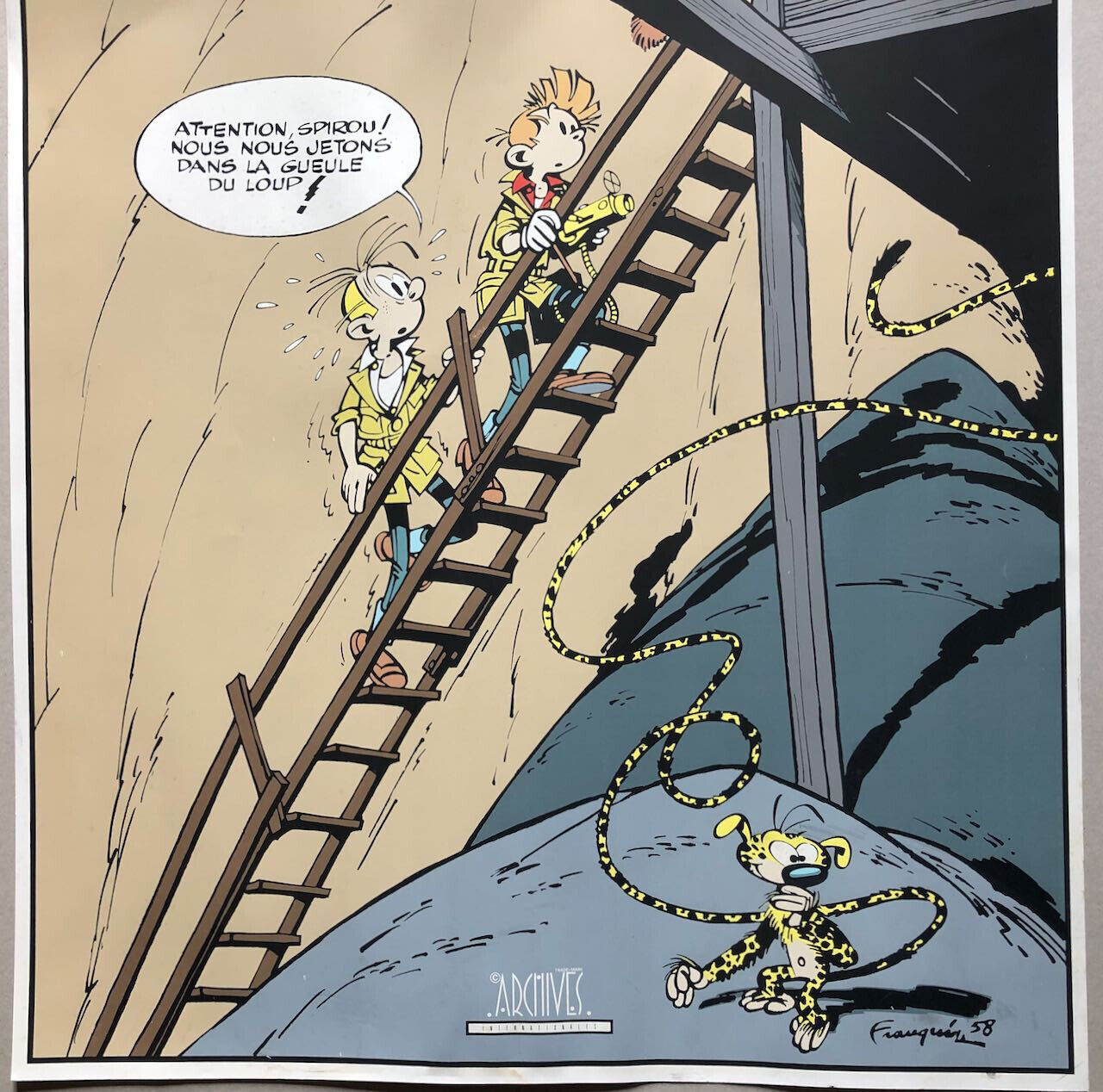 Franquin — Spirou & Fantasio— Poster sérigraphie — Archives Internationales 1986
