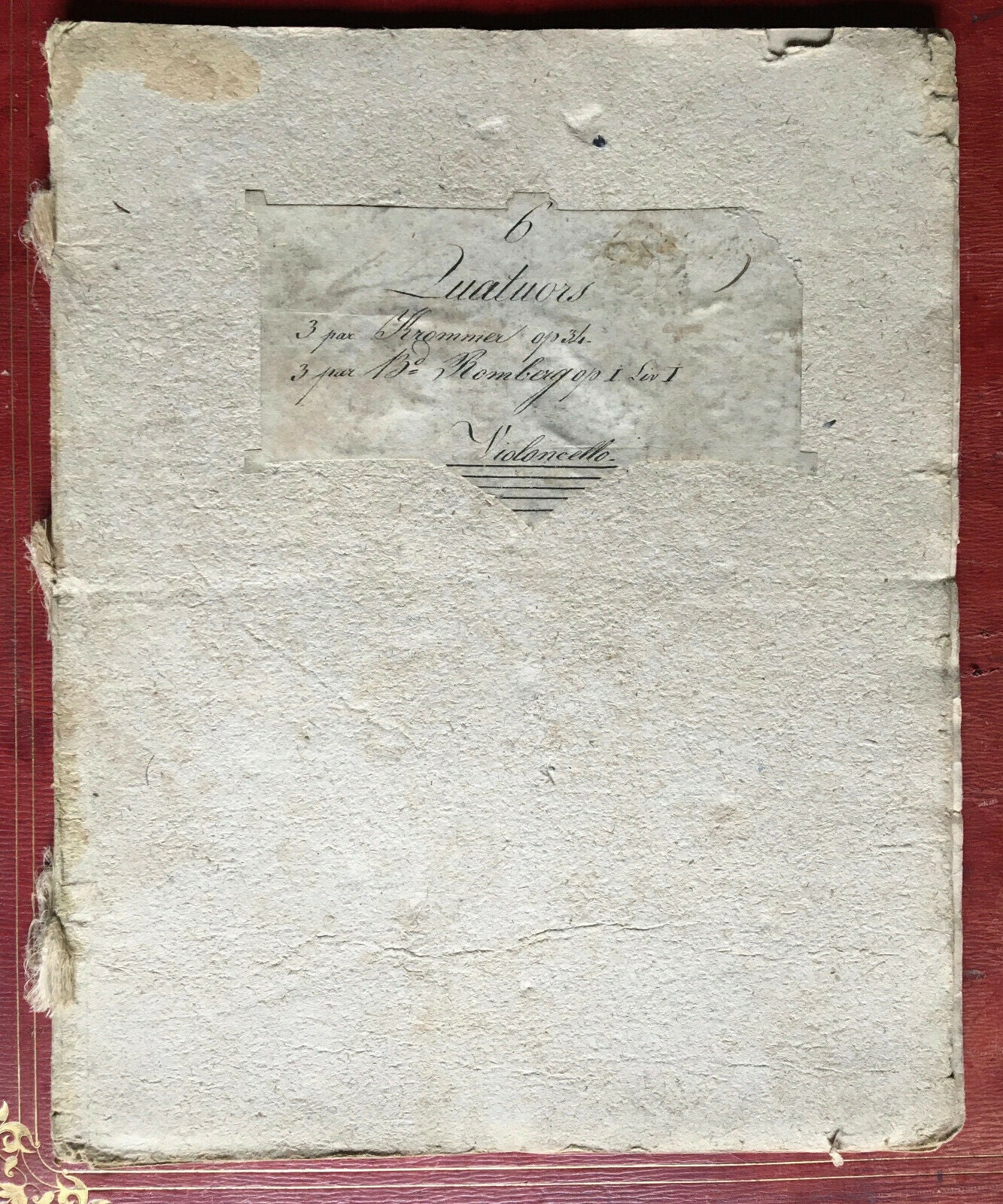 KROMMER / ROMBERG - SIX QUATUORS POUR VIOLONCELLE - SIEBER PÈRE - circa 1800.