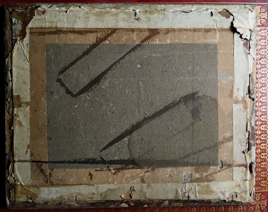 Feuilles de chêne — dessin à la mine de plomb réhaussé à la gouache monogrammé en bas à droite — circa 1900.